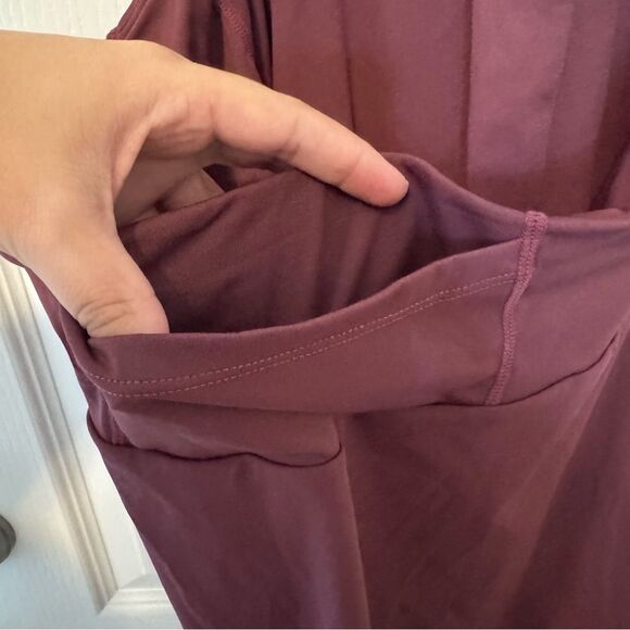 Halara Buckle Tie Back 2-in-1 Pocket Dance Active Dress NWT Size Large - Fig - Picture 5 of 11